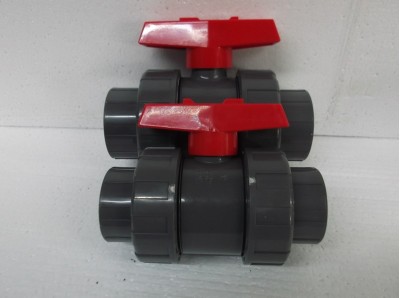 pressure double union ball valve red handle